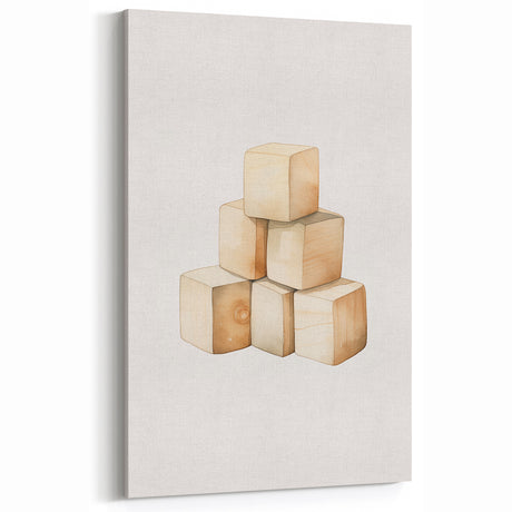 Wooden Toy Blocks Nursery Wall Art – Baby Room Decor Prints