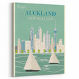 Auckland Retro Travel Poster | Vintage Cityscape Sailing Print