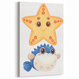 Cute Starfish & Pufferfish Nursery Wall Art – Baby Room Decor