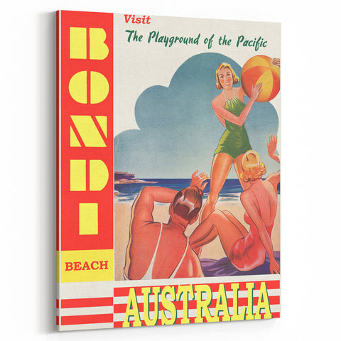 Bondi Beach Retro Travel Poster | Vintage Australian Beach Print