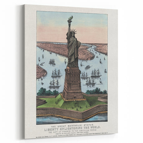 Statue of Liberty Vintage Travel Poster - Retro New York Landmark Art