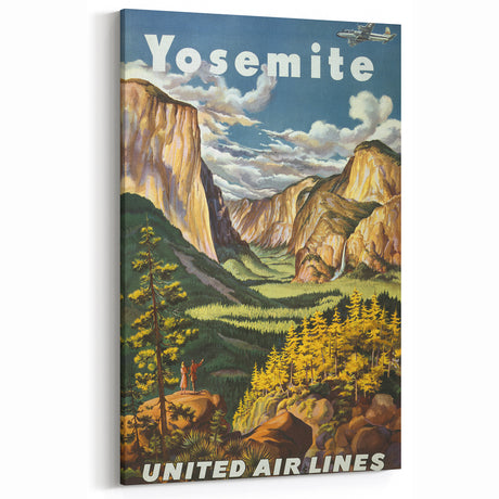 Yosemite Vintage Travel Poster - Retro United Airlines Art