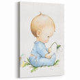 Baby with Flowers Nursery Wall Art – Kids Room & Baby Room Decor