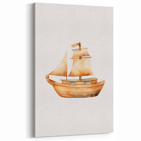 Vintage Sailboat Nursery Wall Art – Baby Room Decor & Kids Prints