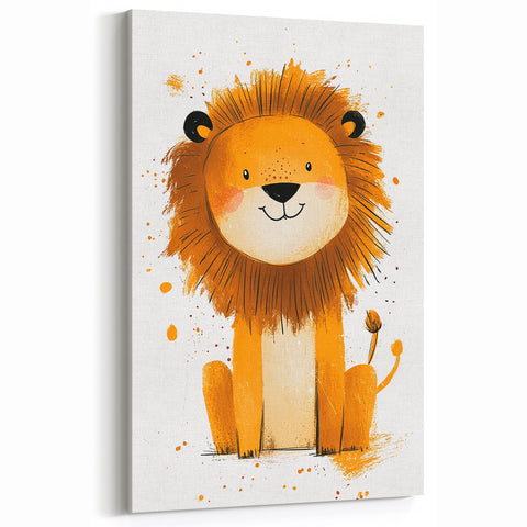 Playful Lion Nursery Canvas Prints - Children's Wall Art