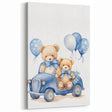 Teddy Bears in Car Nursery Wall Art – Baby Room & Kids Decor