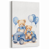 Teddy Bears in Car Nursery Wall Art – Baby Room & Kids Decor