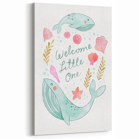 Whale Nursery Wall Art - Baby Room Ocean Theme Decor