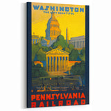 Washington Vintage Travel Poster - Retro Pennsylvania Railroad Art