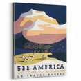 See America Vintage Travel Poster - Welcome to Montana Art