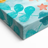 Floral Sea Turtle Nursery Art - Acrylic Baby Room Print