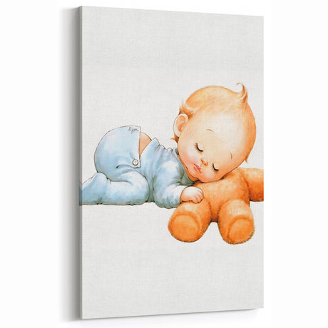 Sleeping Baby Nursery Wall Art - Framed Baby Room Print