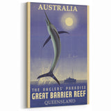Great Barrier Reef Retro Travel Poster | Fishing Paradise Art