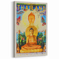 Bangkok Thailand Retro Travel Poster | Buddha Temple Welcome Art
