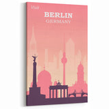 Berlin Retro Travel Poster | Iconic Landmarks & Skyline Art