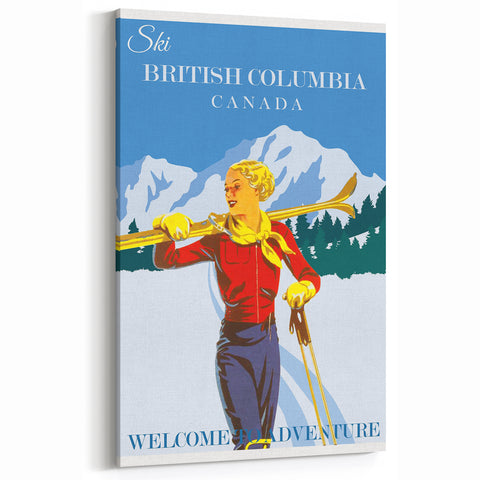 Retro British Columbia Ski Poster – Vintage Canada Print