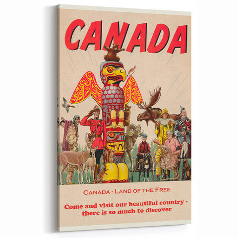 Retro Canada Travel Poster – Vintage Canadian Heritage Print