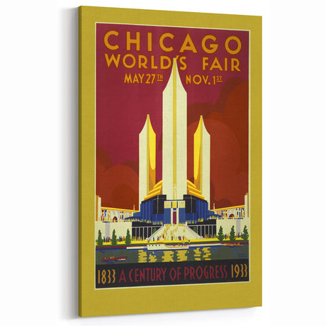 Retro Chicago World’s Fair Poster – Vintage Art Deco Print