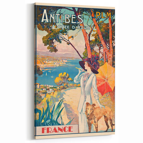 Retro Antibes Travel Poster – Vintage Cote d'Azur Art