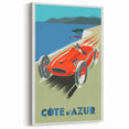 Retro Côte d'Azur Travel Poster – Vintage Racing Car Art