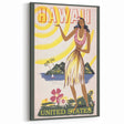 Retro Hawaii Travel Poster – Vintage Hula Girl Art