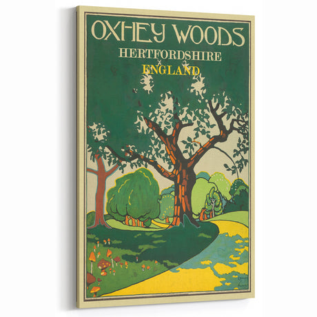 Retro Oxhey Woods Travel Poster – Vintage English Nature Art