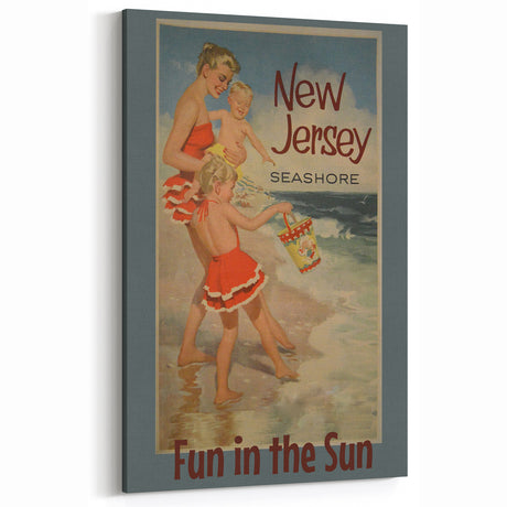 Vintage New Jersey Seashore Travel Poster – Fun in the Sun