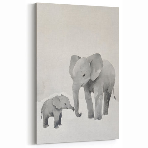 Elephant Family Nursery Wall Art – Baby Room & Kids Room Decor
