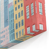 Cityscape Red Car Nursery Wall Art – Kids Room & Baby Decor