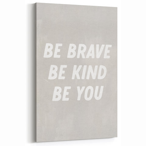 Framed Nursery Art – Be Brave Be Kind Kids Room Wall Print