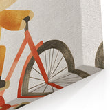 Children’s Wall Art – Lion on Bicycle Nursery Canvas Print