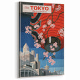 Vintage Tokyo Travel Poster | Retro Art Print of Cherry Blossoms