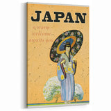 Vintage Japan Travel Poster | Warm Welcome Art Print of Geisha