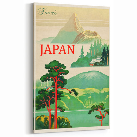 Vintage Japan Travel Poster | Mount Fuji and Scenic Landscape Art Print