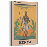 Vintage Kenya Travel Poster | African Culture and Landscape Art Print