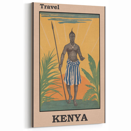 Vintage Kenya Travel Poster | African Culture and Landscape Art Print