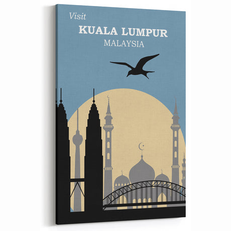 Retro Kuala Lumpur Travel Poster – Vintage Prints & Retro Wall Art