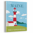 Retro Maine Lighthouse Poster – Vintage Prints & Nautical Wall Art