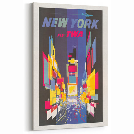 Retro New York Times Square Poster – Vintage Prints & Neon City Art