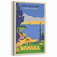 Retro New Zealand Wanaka Poster – Vintage Lakeland Travel Print