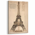 Vintage Eiffel Tower Architectural Wall Art – Historic Building Print