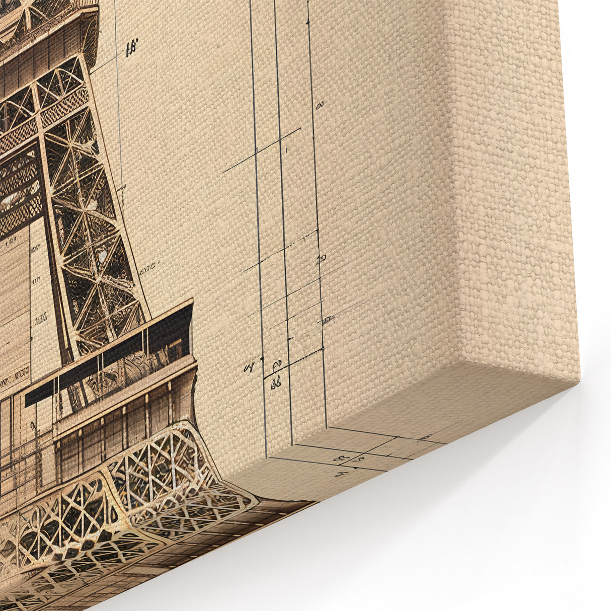 Vintage Eiffel Tower Architectural Wall Art – Historic Building Print