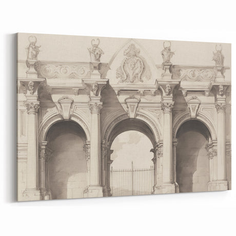 Classic Architectural Illustration Art – Vintage Building Wall Decor