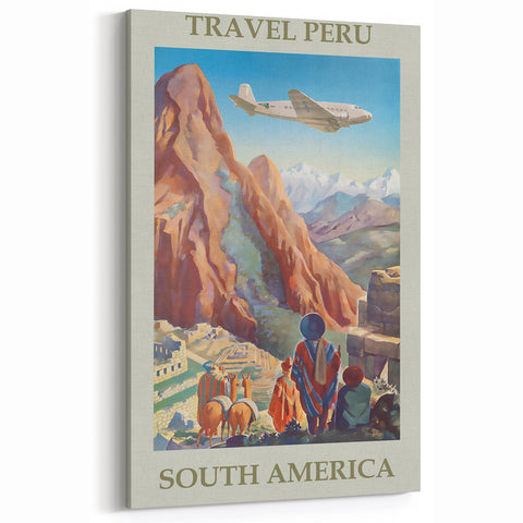 Vintage Peru Travel Poster - South America Retro Art Print