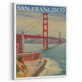 Vintage San Francisco Travel Poster - Golden Gate Bridge Art
