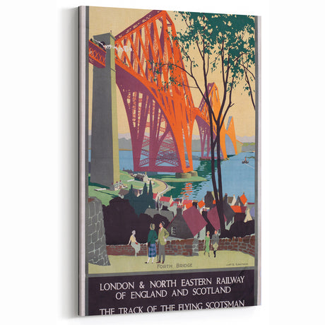 Vintage Scotland Travel Poster - Forth Bridge & Flying Scotsman