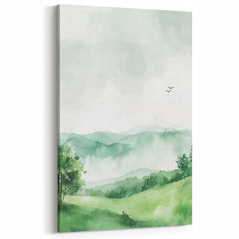 Misty Green Hills Nursery Wall Art - Baby Room & Kids Decor