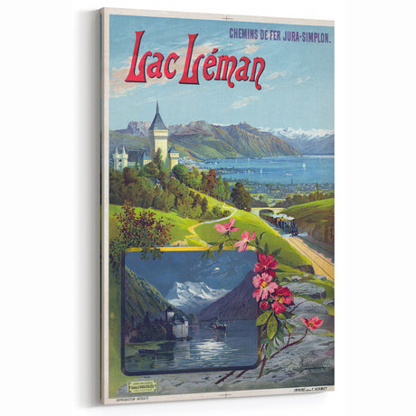 Retro Switzerland Travel Poster – Vintage Lake Geneva Scenic Art