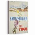 Retro Switzerland Travel Poster - TWA Vintage Fly Wall Art