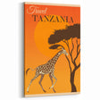 Retro Tanzania Travel Poster - Vintage Safari Wall Art